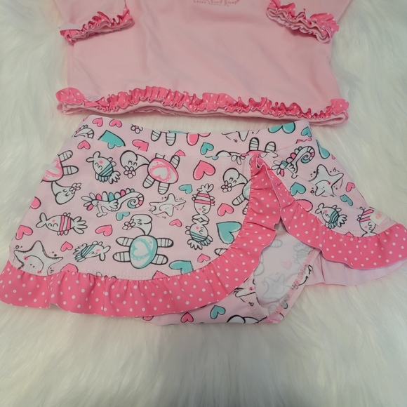 Ron Jon Surf Shop girls swim suit, two-piece, long sleeve rash guard with skort - Picture 5 of 6